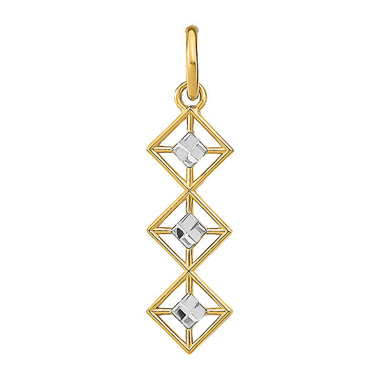 Womens 14K Gold Diamond Pendant