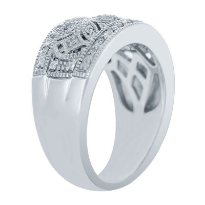 Womens 1/10 CT. T.W. Natural White Diamond Sterling Silver Promise Ring