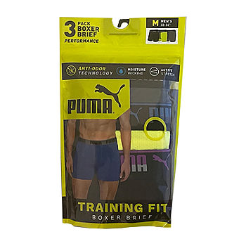 Puma Mens Moisture Wicking Underwear Performance Boxer Brief - 3 PACK