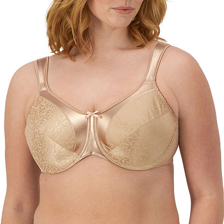 Bali Satin Tracings Full Coverage Underwire Minimizer Bra 3562, C, Beige -  12496830034