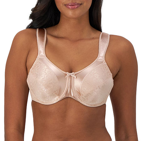 Bali Satin Tracings Full Coverage Underwire Minimizer Bra 3562, C, Pink -  12496830430