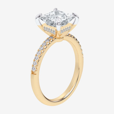 (G-H / Si1-Si2 Womens 4 1/4 CT. T.W. Lab Grown White Diamond 14K Gold Side Stone Engagement Ring