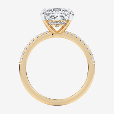 (G-H / Si1-Si2 Womens 4 1/4 CT. T.W. Lab Grown White Diamond 14K Gold Side Stone Engagement Ring