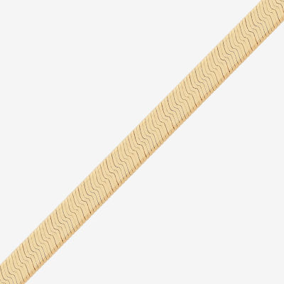 Made in Italy 14K Gold 16 - 18 Inch Solid Herringbone Chain Necklace