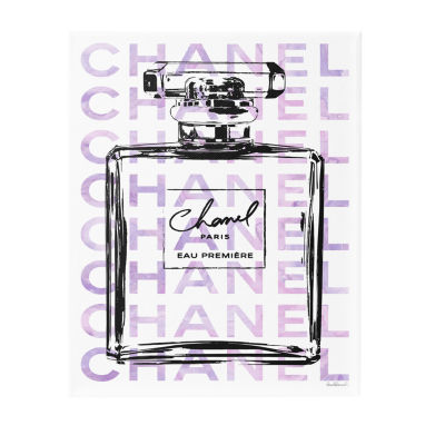 Stupell Industries Glam Black Purple Perfume Bottle Canvas Art