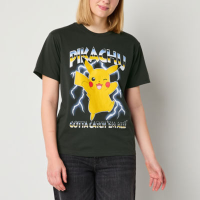 Juniors Pokemon Pikachu Boyfriend Tee Womens Crew Neck Short Sleeve Graphic T-Shirt