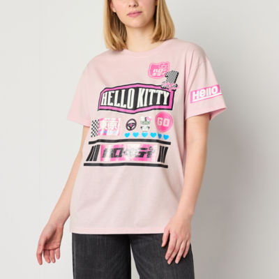 Juniors Hello Kitty Tokyo Speed Oversized Tee Womens Crew Neck Short Sleeve Graphic T-Shirt