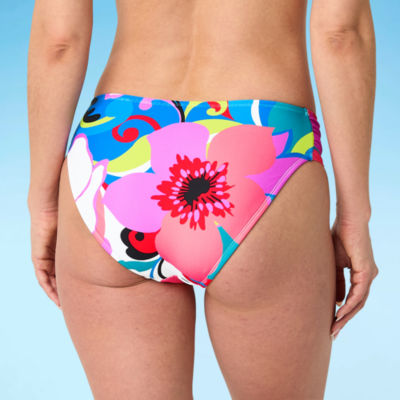 Mynah Womens Textured Floral Hipster Bikini Swimsuit Bottom