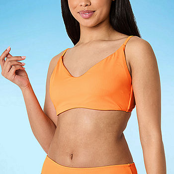 Decree Adjustable Straps Neon Bralette Bikini Swimsuit Top, Color: Electric  Carrot - JCPenney