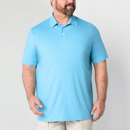 St. John's Bay Performance Big and Tall Mens Regular Fit Short Sleeve Polo Shirt, X-large Tall, Blue