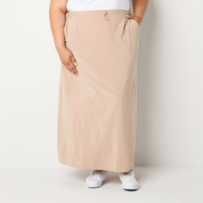 Stylus Womens Mid Rise Maxi Skirt - Plus
