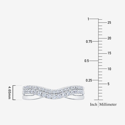 4.5MM 1/3 CT.T.W. Natural Diamond 10K or 14K White Gold Curved Wedding Band