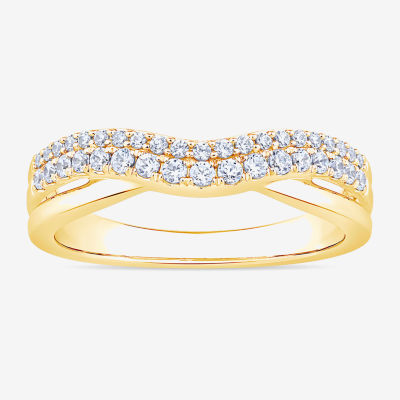 4.5MM 1/3 CT.T.W. Natural Diamond 10K or 14K White Gold Curved Wedding Band