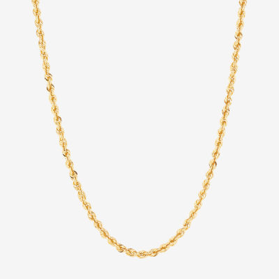 10K Gold 18 Inch Hollow Rope Chain Necklace