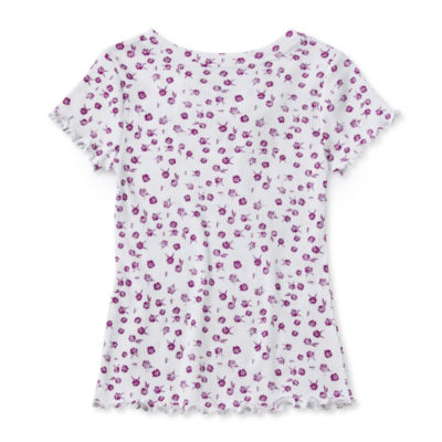 Thereabouts Little & Big Girls Rib Scoop Neck Short Sleeve T-Shirt