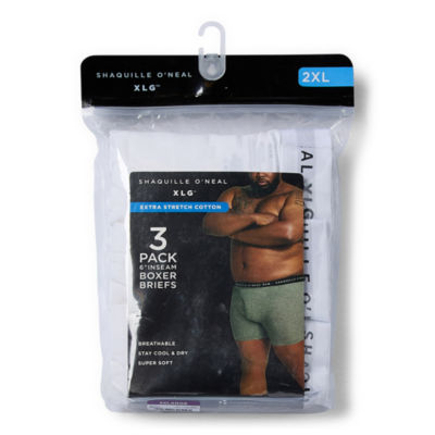 Shaquille O'Neal XLG Heiq Big and Tall Mens 3 Pack Boxer Briefs