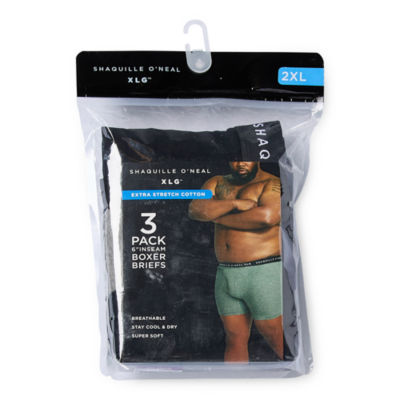 Shaquille O'Neal XLG Heiq Big and Tall Mens 3 Pack Boxer Briefs