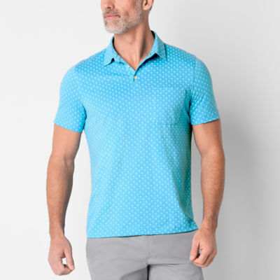 St. John's Bay Printed Super Soft Jersey Mens Classic Fit Short Sleeve Pocket Polo Shirt