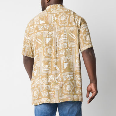 St. John's Bay Big and Tall Mens Short Sleeve Camp Shirt