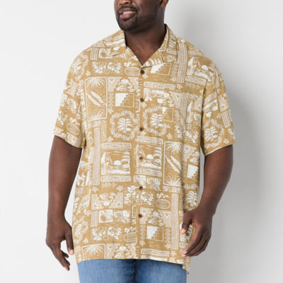 St. John's Bay Big and Tall Mens Short Sleeve Camp Shirt