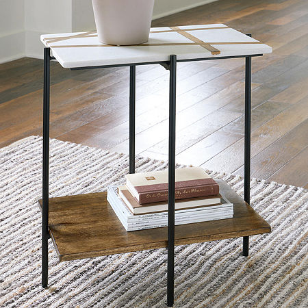 Signature Design By Ashley Braxmore Accent Table, One Size, White