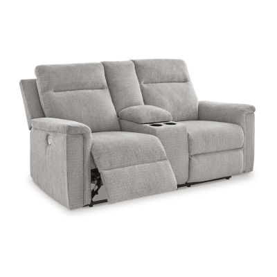 Signature Design By Ashley® Barnsana Power Reclining Loveseat with Console