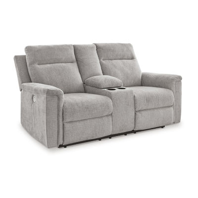 Signature Design By Ashley® Barnsana Power Reclining Loveseat with Console