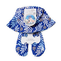 So Adorable Baby Boys Swim Shoe and Sun Hat Set, 12-18 Months, Blue