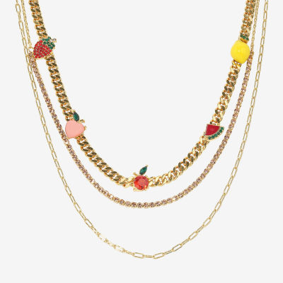 Arizona Gold Tone Fruit Womens Cherries 3-pc. Necklace Set