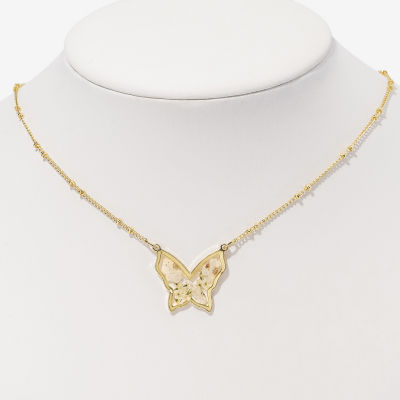 Arizona Gold Tone Stud Earrings & Pendant Necklace Gold Tone Butterfly 2-pc. Jewelry Set