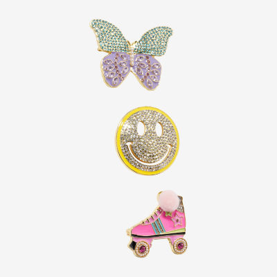 Arizona Butterfly Smiley Face & Roller Skate Crystal Pin