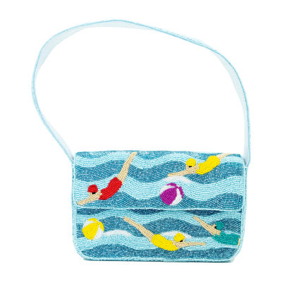 SOL and MER Beaded Baguette Shoulder Bag