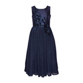 Bonnie Jean Girls Size 4-16 Stripe Jacquard Bow Back Party Dress 7955945