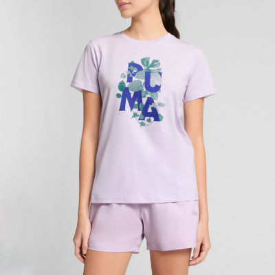 PUMA Womens Crew Neck Short Sleeve Graphic T-Shirt