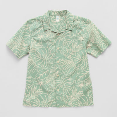 Thereabouts Little & Big Kid Boys Short Sleeve Fitted Sleeve Regular Fit Button-Down Shirt