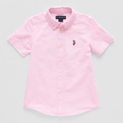 U.S. Polo Assn. Little & Big Kid Boys Short Sleeve Classic Fit Embroidered Button-Down Shirt