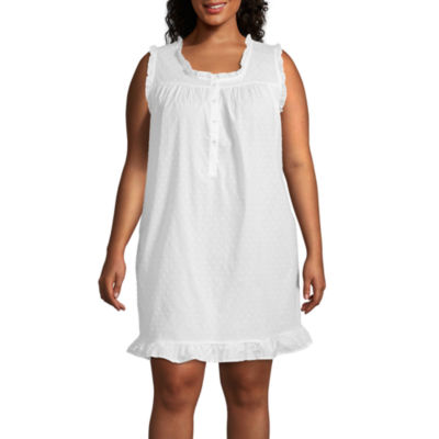 Adonna Womens Plus Sleeveless Round Neck Nightgown JCPenney