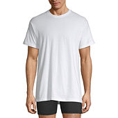 Stafford 4-Pack Men's Heavy Weight 100% Cotton Crew-Neck T-Shirt White