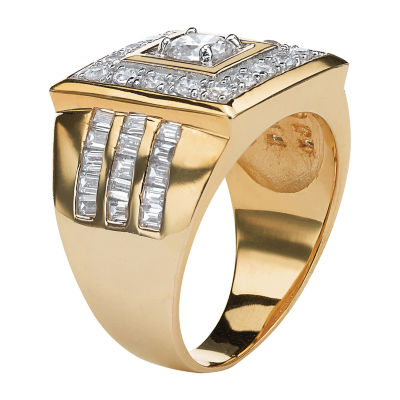 Mens / CT. T.W. White Cubic Zirconia 14K Gold Over Brass Round Fashion Ring