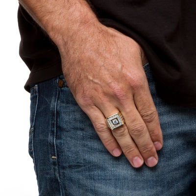 Mens 2 1/5 CT. T.W. Cubic Zirconia 14K Gold Over Brass Round Fashion Ring