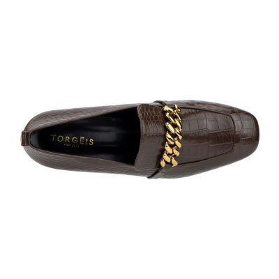 Torgeis Womens Vain Square Toe Loafers