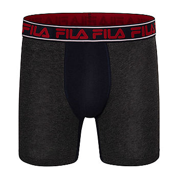 Fila Men's 4 Trunk Front Fly, 90% Polyester 10% Spandex, 4-Pack