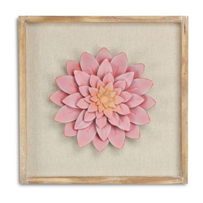 Cheungs Framed Pink Flower Wood Wall Art 5437, Color White And Pink