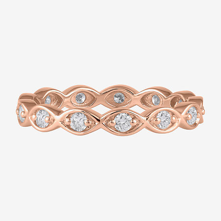 (F / Si2) 4MM 2 CT. T.W. Lab Grown White Diamond 14K Rose Gold Eternity Band, 7
