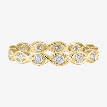 (F / Si2) 3MM 1/2 CT. T.W. Lab Grown White Diamond 10K Gold Eternity Band, 6