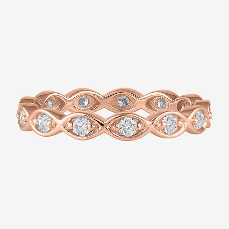 (F / Si2) 3MM 1/2 CT. T.W. Lab Grown White Diamond 10K Rose Gold Eternity Band, 7