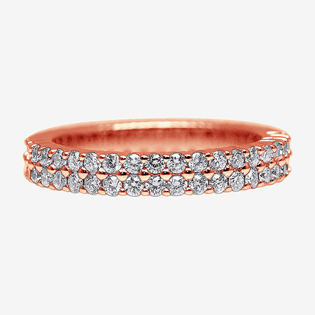 (F / Si2) 4MM 2 CT. T.W. Lab Grown White Diamond 14K Rose Gold Eternity Band, 7