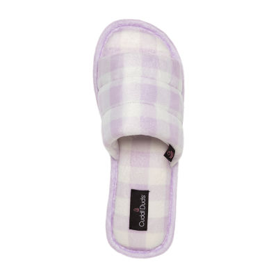 Cuddl Duds Puffy Velour Womens Slip-On Slippers