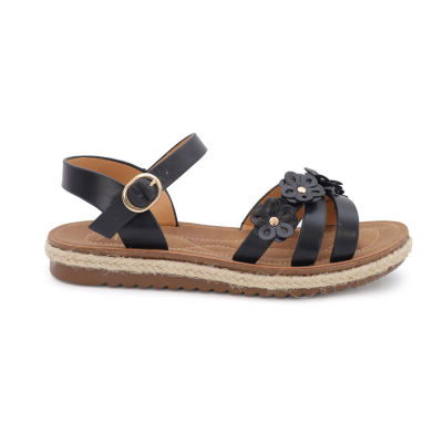 Yoki Womens Alberta Ankle Strap Flat Sandals