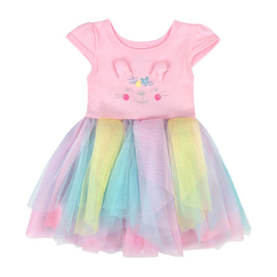Baby Essentials Baby Girls Short Sleeve Cap Sleeve A-Line Dress